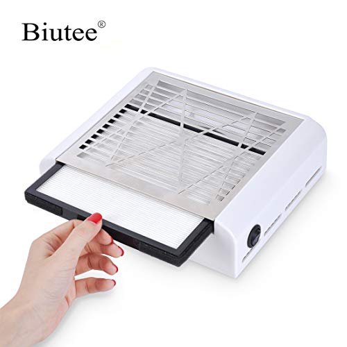 Biutee Nail Dust Collector 40W New Strong Power Nail Fan Art Salon Suction Dust Collector Machine Vacuum Cleaner Fan (A)