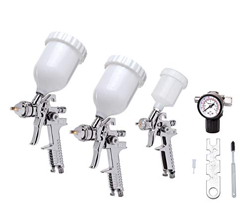 Rockwood 10 Piece Hvlp Air Spray Gun Set Kit Gravity Feed Automotive Paint