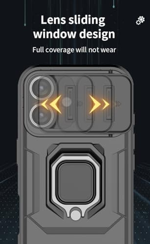 Image of Thermoplastic Polyurethane Camshield Pro Case With Slide Camera Protection And Ring Stand Bumper Back Case Cover For iPhone 16 (Blue)