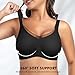 SINFLA Wireless Bras for Women Mesh Crossover Bras Seamless Full Coverage No Underwire Comfortable Supportive Everyday Bra (Black,Small)