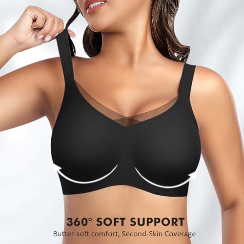 Wireless Bras for Women Mesh Crossover Bras Seamless Full Coverage No Underwire Comfortable Supportive Everyday Bra2