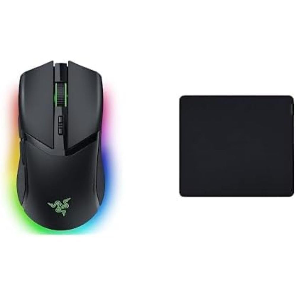 Razer Cobra Pro + Gigantus V2 Grande - Ratón inalámbrico personalizable para juegos RGB, sensor óptico de 30K y alfombrilla blanda para juegos de gran tamaño para mayor velocidad y control