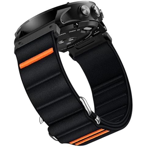 Suitisbest QuickFit Bands Compatible for 26MM Garmin Watch Band, Stylish and Durable Nylon Loop Sport Strap with S-Hook for Fenix 5X/5X Plus/6X/6X Pro/7X/7X Pro, Enduro, Tactix, Descent MK2i and Fenix 8 (51mm) Cover