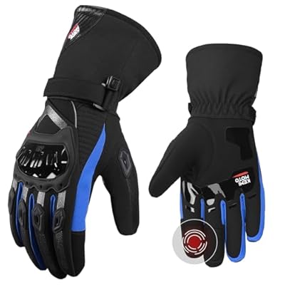 KEMIMOTO Guantes Moto Invierno Impermeable de Manera Eficiente Guantes Moto Hombre Homologados Protección Multicapa Conserva Calor Pantalla Táctil Deportes al Aire Libre Esquí Motociclismo