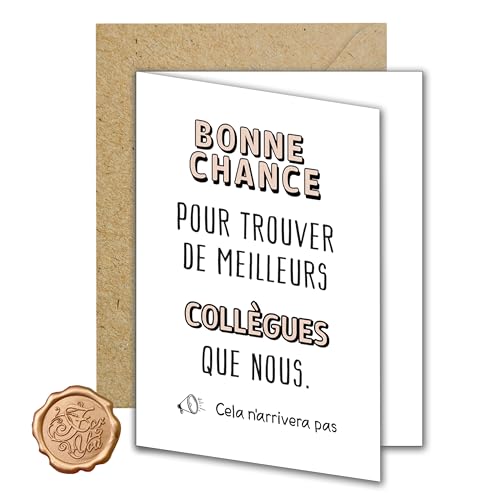FloraVigo Carte de vœux cadeau pour collègue avec enveloppe « Bonne chance pour trouver de meilleurs collègues que nous » Cadeau de Noël pour la retraite...