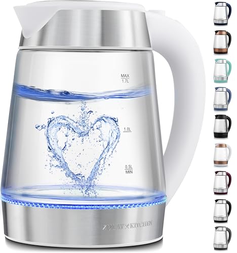 Image of Zulay Kitchen Fast Boiling Electric Water Kettle - 1.7L, 1500W, Auto Shut-Off for Overboil & Boil Dry Protection, Cool-Touch Handle, 360 Base - Rapid Teapot Boiler For Coffee & Tea - White