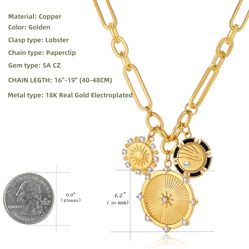 Chunky Charm heart Necklace for Women Trendy, 18K Real Gold Electroplated Heart Choker Pendant, Thick Chain Necklace, Luxury Style Neutral Necklace for Women Jewelry Gifts4