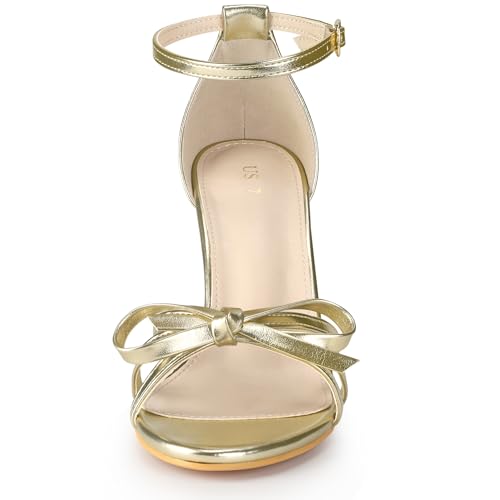 Allegra K Women's Bow Decor Ankle Strap Block Heels Sandals2