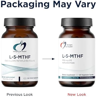 Designs for Health L 5-MTHF - Quatrefolic L Methylfolate Supplement 1mg (1700mcg DFE) - Methylated Folate Supplement for Women & Men - Supports Methylation - Non-GMO, Gluten Free (120 Capsules)