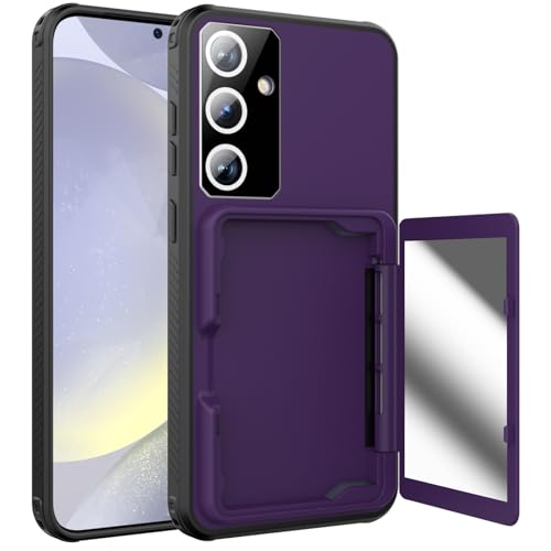 Coque Samsung Galaxy S24 anti-choc avec porte-carte intégré et cache coulissant secret