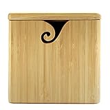 JubileeYarn Bamboo Yarn Bowl with Lid - Holder Knitting Crochet Accessories - Natural - 1 Box