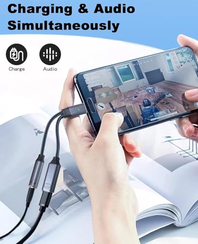 Image of Wefly USB C to 3.5mm Headphone and Charger Adapter with PD 100W 60W Fast Charging, USB C to Audio Jack Type C to Aux Cord for 1Phone 16 15, Gal /axy S24 /S23 /S22 Ultra+, Pro /Air, Pixel 9 /8+ (TYS -299)