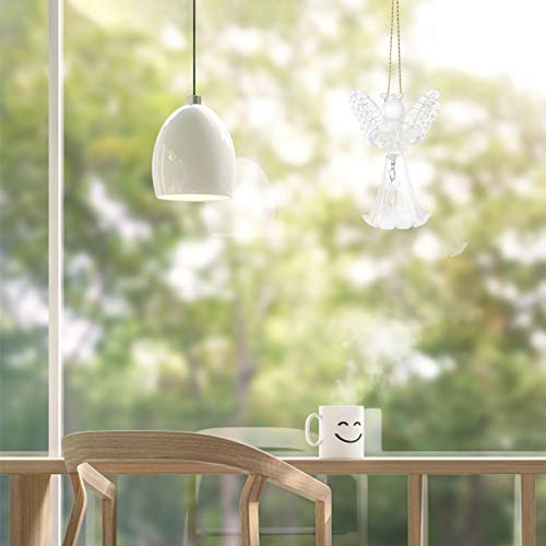 Blessing Angel Wind Chime Clear Fairy Wing Wind Bells Handmade Glass Suncatcher Ornament Crystal Hanging Pendant Wall Art For Backyard Garden Wedding Decor Random Style #TOP3