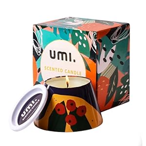 Amazon Brand – Umi Duftkerzen, Geschenkset mit Kerze aus 100 % echtem Soja-Wachs, 30-35 Stunden Brenndauer, zum Entspannen und Stress abbauen, 200 g