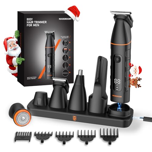 MAXGROOM 5 in 1 Rasoio Elettrico Corpo Uomo Kit, IPX6