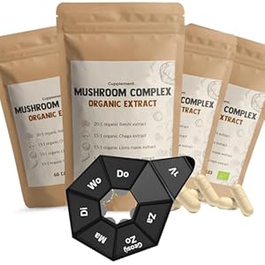 Cupplement 240 Mushroom Complex Capsules Biologisch 3+1 zak gratis – Extract – Supplement – Paddenstoel – Paddenstoelen – Lions Mane – Cordyceps – Reishi – Chaga – Pruikzwam