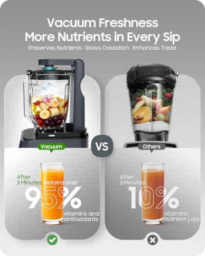 Image of Professional Commercial Vacuum Blender, Freshness Locked In by Vacuum Technology, 2026 Upgraded 3000W /4HP Peak Power, 72oz Eastman Tritan Cup, Milkshake, Smoothie, Nut Milk, Hot Soup, NSF Certified