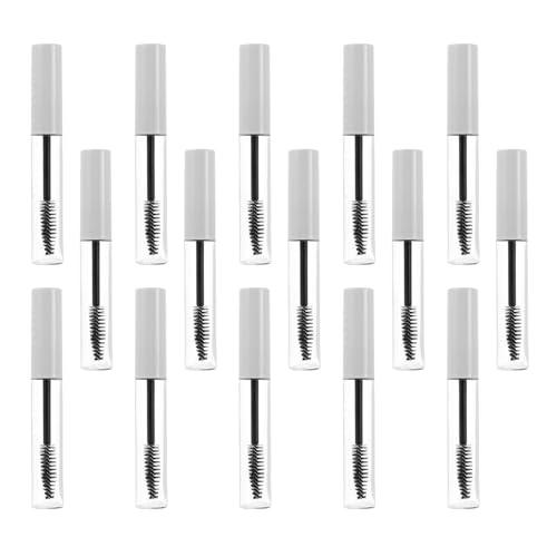 ULTECHNOVO Tubos de Rímel Transparentes de 10 Ml, 15 Unidades, Aplicador con Varita, Envases Vacíos para Pestañas, Mini Máscara Portátil para Viaje y Crecimiento de Pestañas
