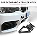 povtii Car Tow Hook Decor, V Shape Trailer Hook Sticker for Car Bumper, Auto Bumper Trailer Tow Hook Decor Sticker for Cars, Trucks, SUVs, Universal Exterior Car Accessories (Black)