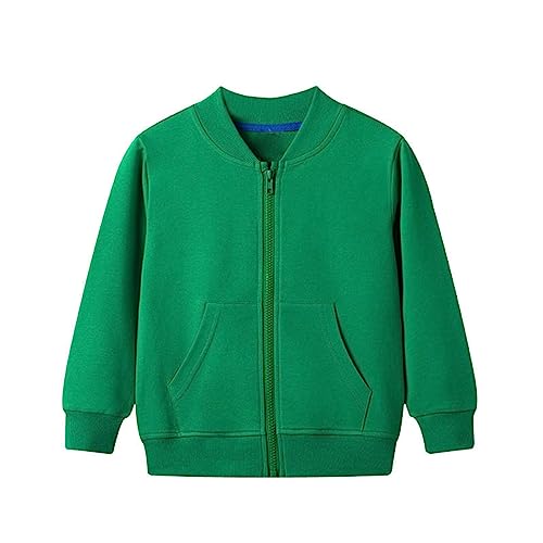Toddler Cotton Zip up Coats Long Sleeve Plain Knit Cardigan with Pockets Boys Girls Soft Zipper Big Kids Winter Jacket