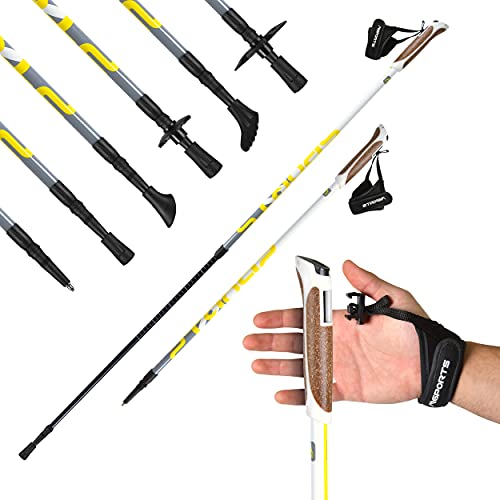 Set 2 Bastoncini Da Nordic Walking Eurobatt - Regolabili 65-135 Cm, Sistema Anti-shock, Colori Assortiti (nero)