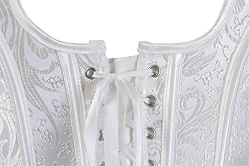 Blidece Women Sexy Boned Lace Up Corsets And Strap Bustiers Top Overbust Shaper M White #TOP4