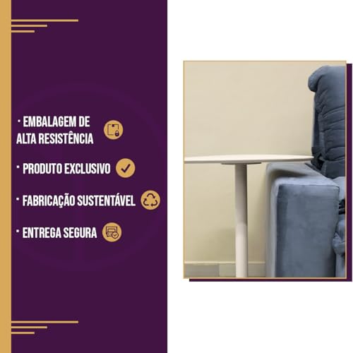 Kit 2 Mesas Paleta Monopé Laqueada Para Sala 40 e 50 cm (OFF WHITE)