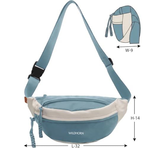 Image of WILDHORN Sling Bag for Men & Women | Water-Resistant Crossbody Waist Bag with Adjustable Strap | Stylish Travel, Daily & Casual Sports Chest Bag (Blue)