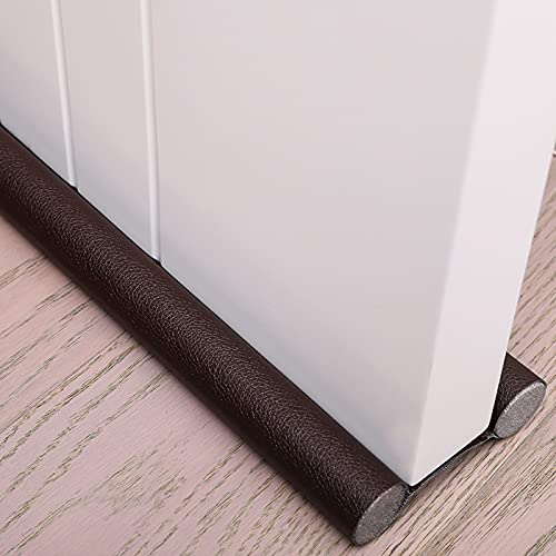 Geeyoung Twin Door Draft Stopper - Durable Door Seal - Practical Adjustable Door Guard (Coffee 37.5")