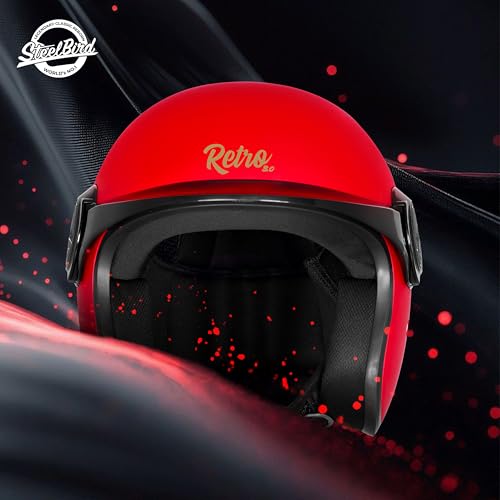 Image of Steelbird SBH 65 Retro 3.0 DOT and ISI Certified Open Face Helmet for Men and Women