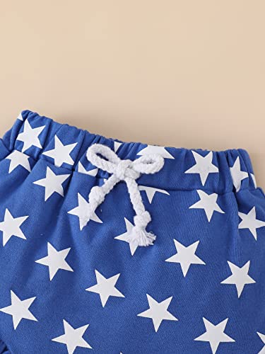 Newborn Baby Girl 4Th Of July Outfit Usa Print Romper Backless Sling Top American Flag Shorts Set Bloomers Summer Set 0-18M(Blue,0-3Months) #TOP5