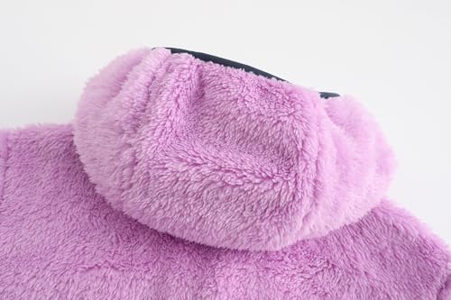 Image of Girl's Jacket Kids Full Zip Ultra Soft Sherpa Fleece Hoodie Sweatshirt