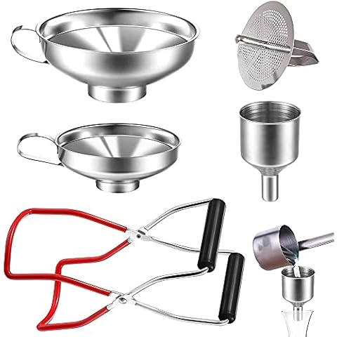 Embudo de Acero Inoxidable, Práctico Embudo, Set Embudos de Cocina, Embudo de Mermelada, para Líquidos, Fragancias, Polvos, Aceites Cover