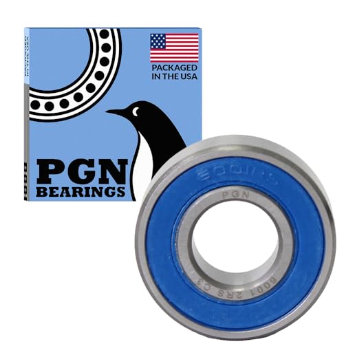 PGN (30 Pack) 6001-2RS Bearing - Lubricated Chrome Steel Sealed Ball Bearing - 12x28x8mm Bearings with Rubber Seal & High RPM Support