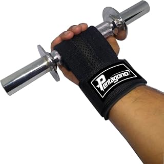 Straps Halter Tala Larga com Munhequeira Acolchoada em Neoprene Musculação Pentágono