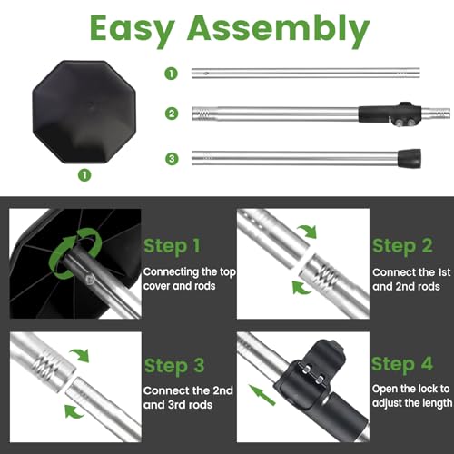 Greeily Golf Club Travel Protector Stick, 33"-60" Golf Travel Bag Support Pole Backup Support Adjustable for Airlines Stiff Arm Club Protector Metal Pole Hard Cover Black (Silver Rod) - image 8