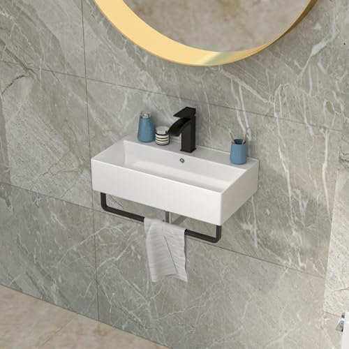 Lordear-21-x-12-Inch-Wall-Mounted-Bathroom-Sink-with-Towel-Rack-Modern-White-Wall-Hung-Sink-for-Small-Bathrooms-Rectangular-One-Hole-Porcelain-Vanity-Sinks