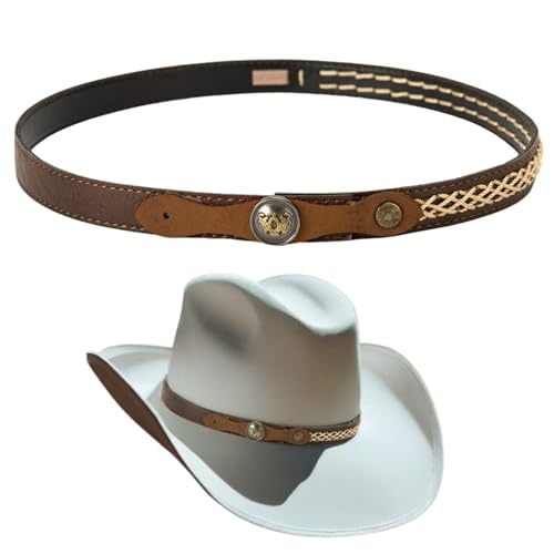 Image of Gamboa Hat Bands for Cowboy and Cowgirl Western Accesories for Men and Women Leather Style Hat Belt Band