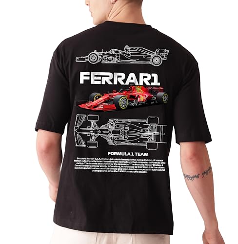 Image of Unisex Cotton T-Shirt from ula 1 Supercar Graphic Print Oversized Fit