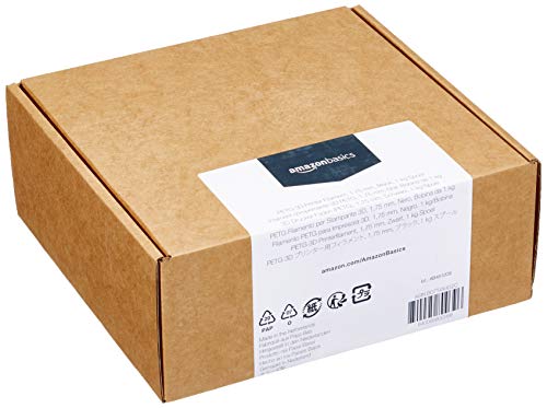 AmazonBasics - Filamento per stampanti 3D, PETG, 1,75 mm, nero, 1 kg per bobina