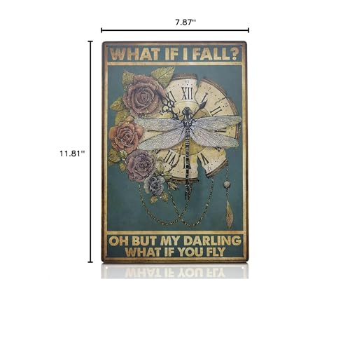 MALLONY-Tin-Vintage-Retro-Fall-Wall-Decor-for-Home-What-If-I-Fall-What-If-You-Fly-Tin-Poster-Dragonfly-Wall-Art-Steampunk-Decor-Gifts MALLONY Tin Vintage Retro Fall Wall Decor for Home What If I Fall What If You Fly Tin Poster Dragonfly Wall Art Steampunk Decor Gifts