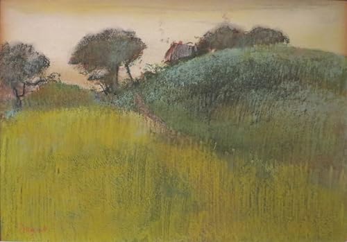 Pintura mural Campo de trigo y colina verde lienzo artístico de alta fidelidad cromática 60x90