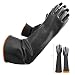 Latex Chemical Gloves Resistant Rubber PPE Industrial Safety Work Protective Long Gauntlets Gloves, 22" Black Heavy Duty Gloves, Resist Strong Acid, Alkali and Oil