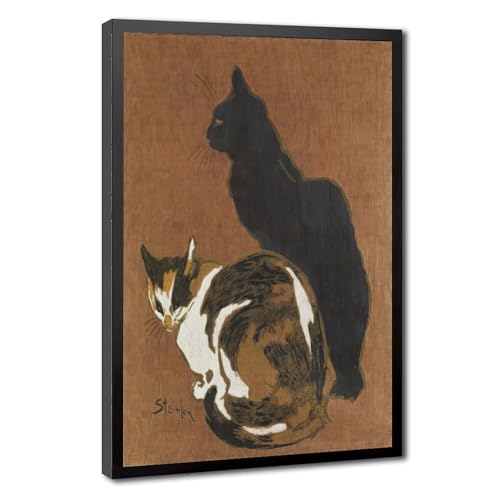 Impression sur toile deux chats Steinlen pour grand mur vide