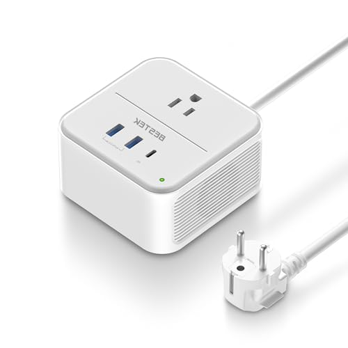 Image of BESTEK 2000W Voltage Converter US to Europe 220V to 110V Converter Pure Sine Wave with PD 35W USB-C for Hair Dryer /Curling Iron /Phone Travel Adapter for Europe /Italy /France (White)