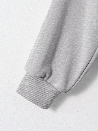 Girls Sweatsuit Long Sleeve Casual Crewneck Sweatshirt and Shorts Set4