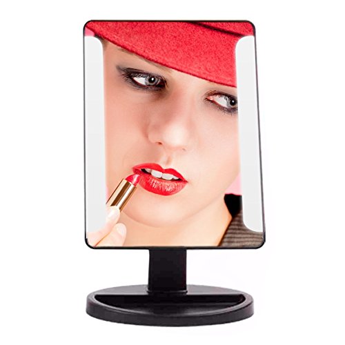 Led Mirror Vanity LuckyFine USB Rechargeable Makeup Mirror Elegant Perfect Lignts Adjustable Position For Makeup With 38 Led Lights Black