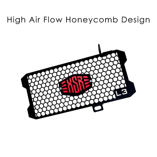 Image of L3 MODZ XSR 155 Radiator Guard - Honeycomb Design Grill Protector | High Airflow (1, red)