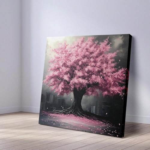 Peinture de salon arbre de vie rose pour créer une ambiance cocooning et moderne