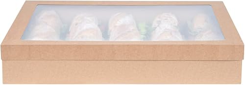 Miniatura 8 de Restaurantware Cater Tek - Cajas de catering de 17.9 x 12.3 x 3.2 pulgadas, 100 cajas de productos horneados con bloqueo de pestaña de inserción,